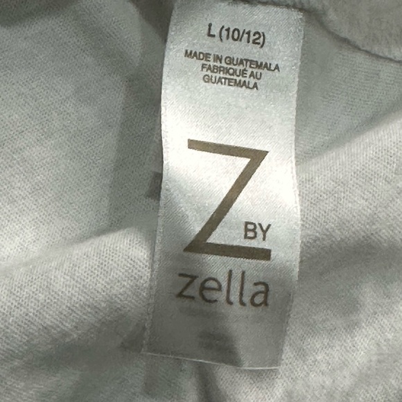Z By Zella Front Twist White Long Sleeve Tee Size L - Picture 2 of 4